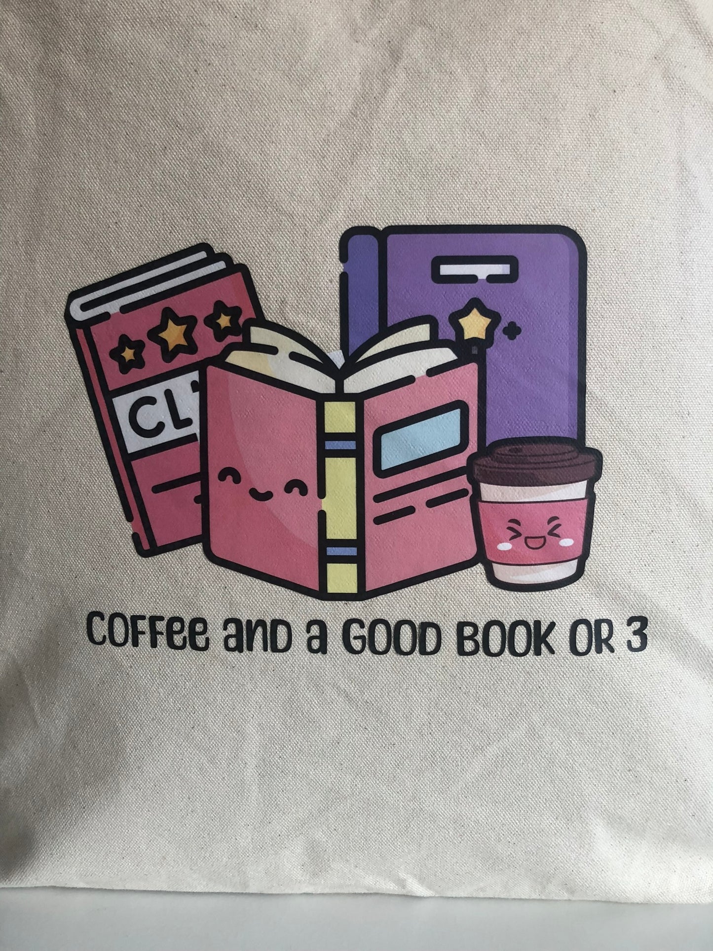 Coffee and a Good Book or 3 Tote Bag