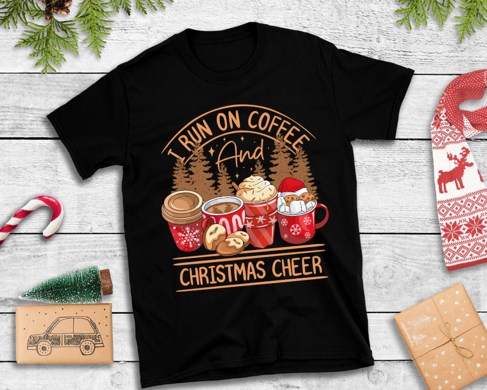 I Run On Coffee and Christmas Cheer Unisex T-shirt