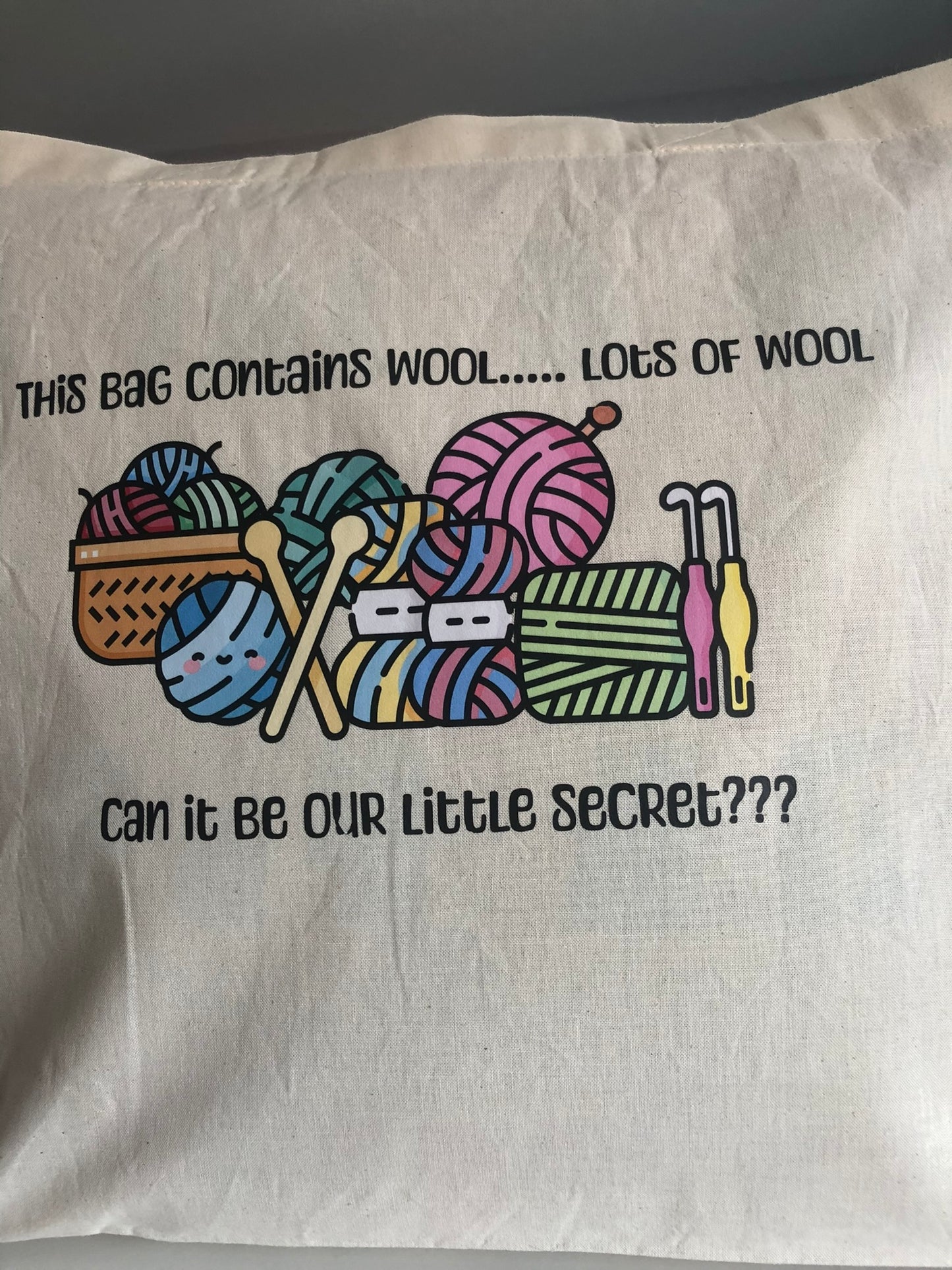 This Bag Contains Wool - Tote Bag, Project Bag, Gift Bag