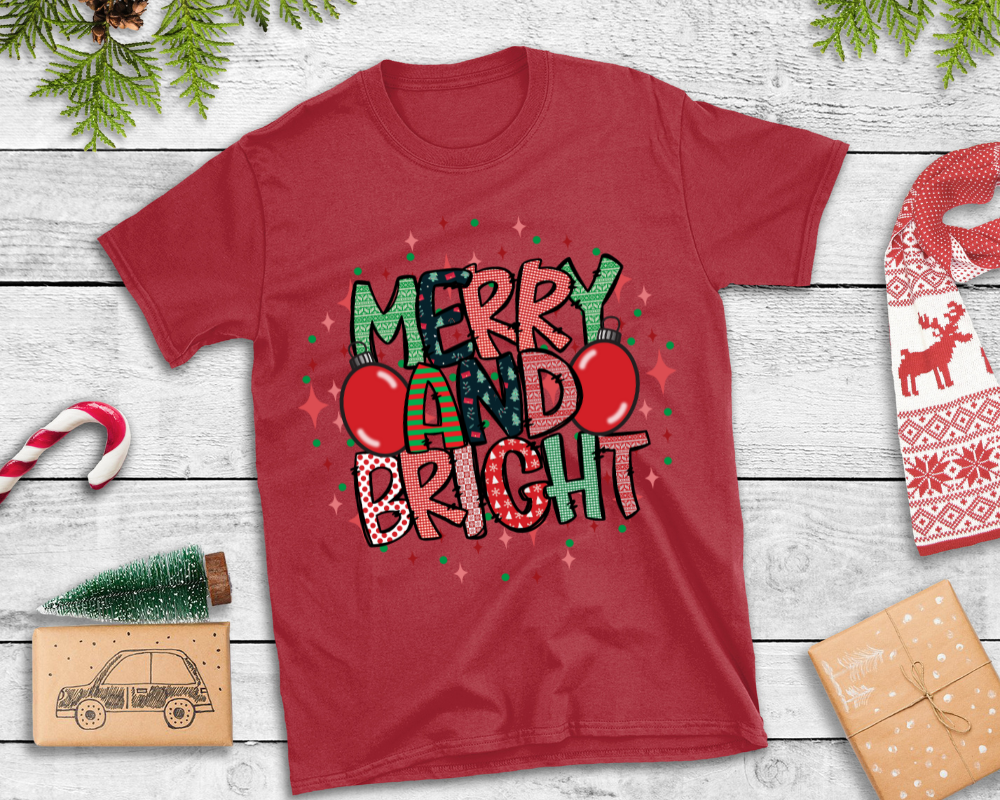 Merry and Bright Christmas Unisex T-shirt